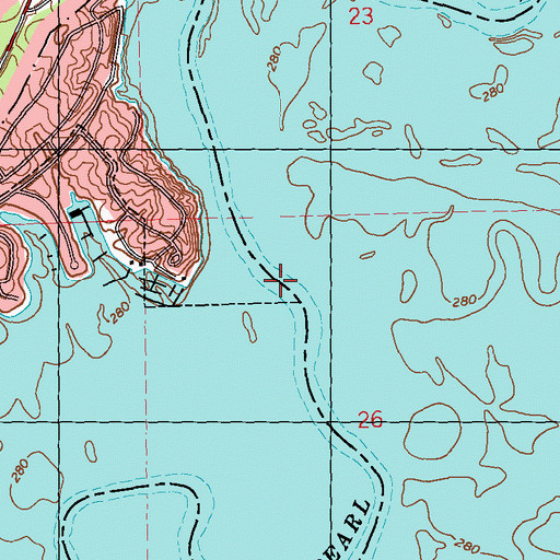 Topographic Map of Grants Ferry (historical), MS