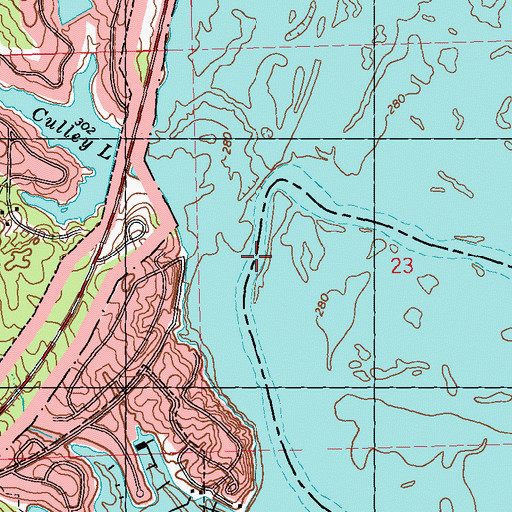 Topographic Map of Johnson Ferry (historical), MS