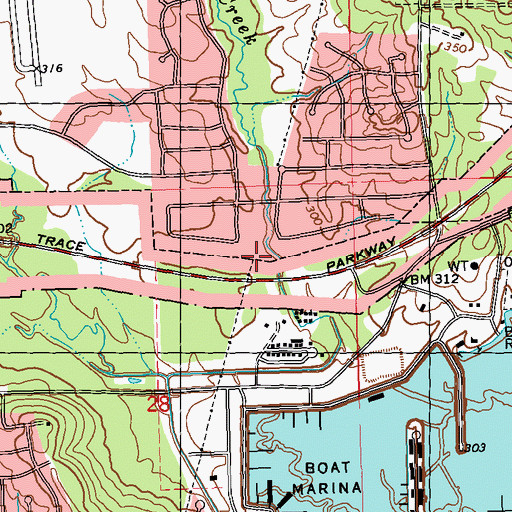 Topographic Map of Kings Tavern (historical), MS