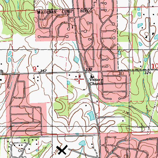 Topographic Map of Midway (historical), MS