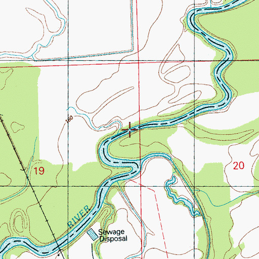 Topographic Map of Mound Bluff, MS