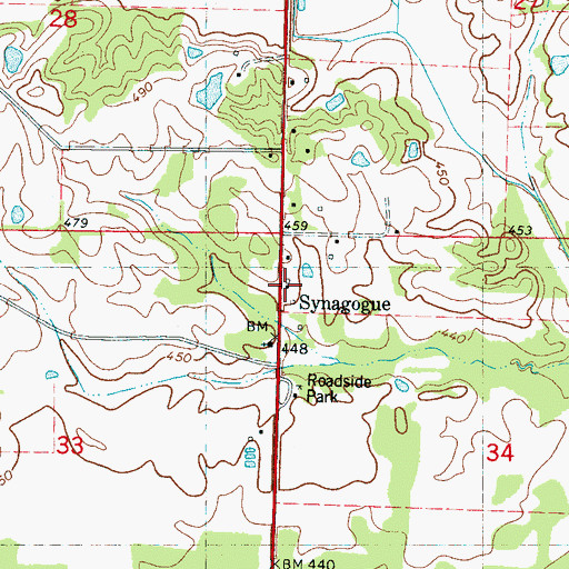 Topographic Map of Synagogue, MS