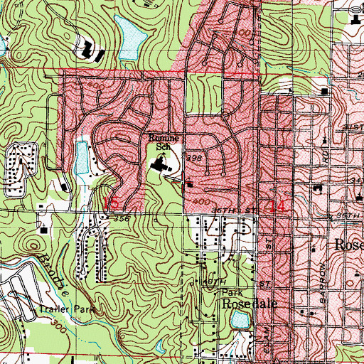 Topographic Map of Hunter United Methodist Church, AR
