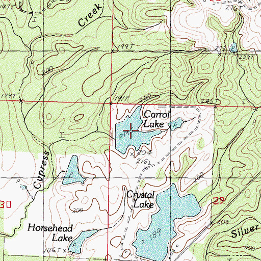 Topographic Map of Carrol Lake, MS
