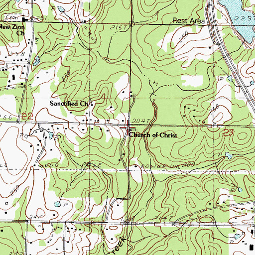Topographic Map of Church of Christ, MS