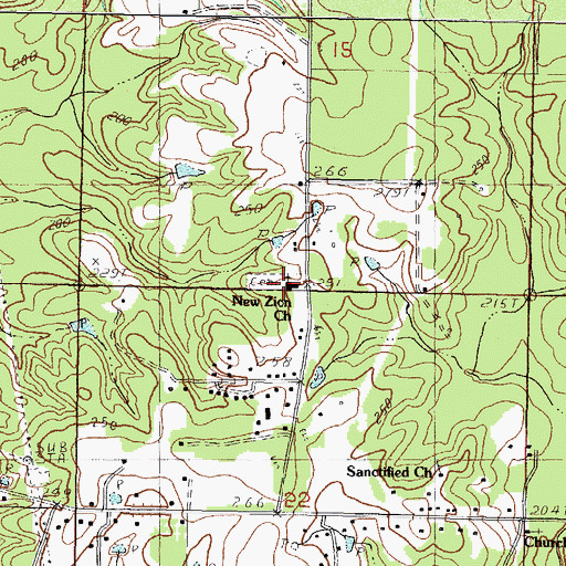 Topographic Map of New Zion Church, MS