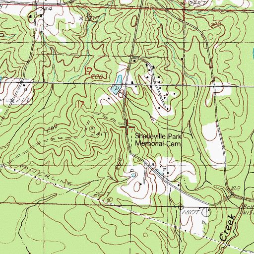 Topographic Map of Shadeville Park Memorial Cemetery, MS