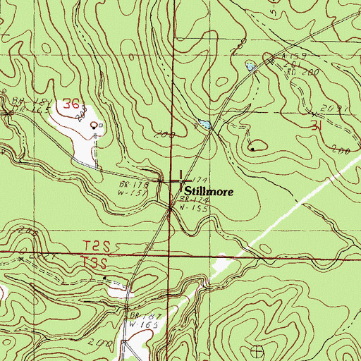 Topographic Map of Stillmore, MS