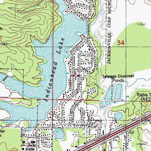 Topographic Map of Indian Head Lake Estates, AR