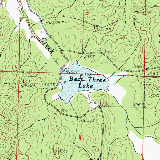 Topographic Map of Beat Three Lake, MS