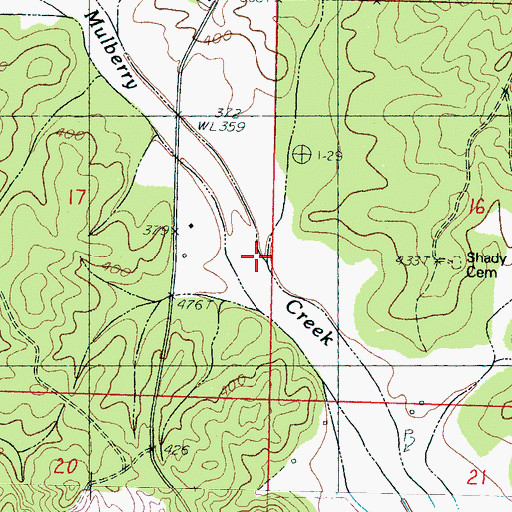 Topographic Map of Campbells Branch, MS