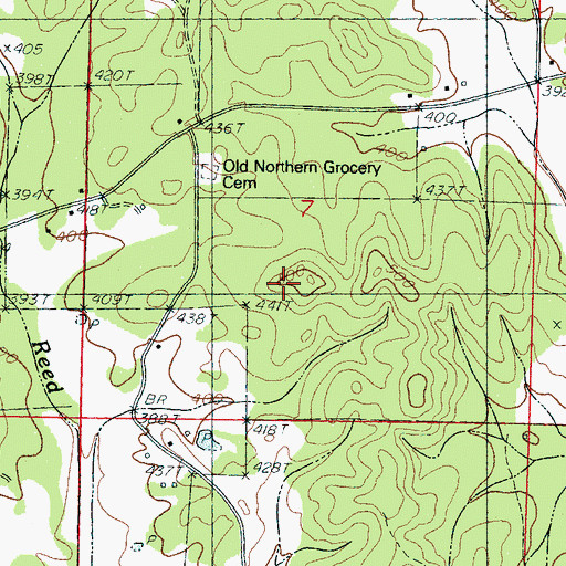Topographic Map of Choctawville (historical), MS
