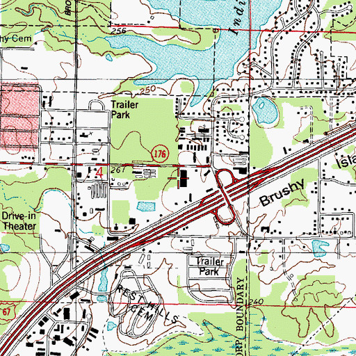 Topographic Map of Indian Head Shopping Center, AR