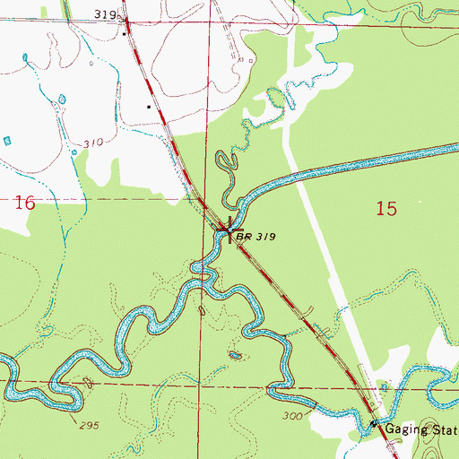 Topographic Map of Dorris Bridge (historical), MS