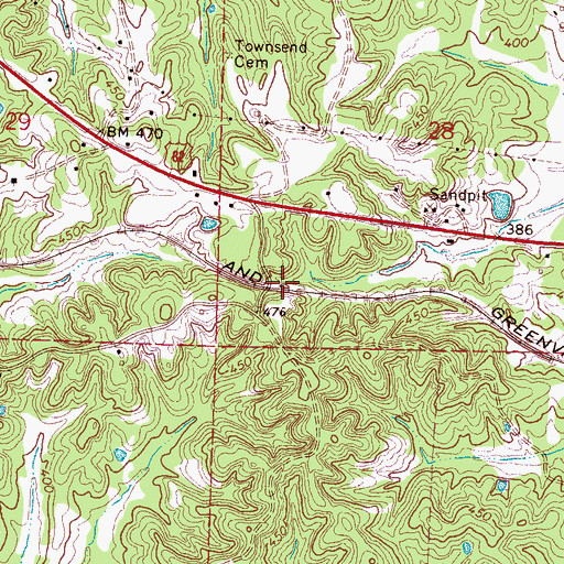 Topographic Map of Elliott (historical), MS