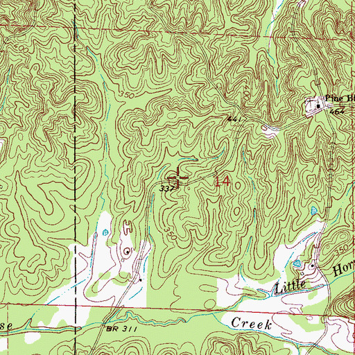Topographic Map of Ferguson Box (historical), MS