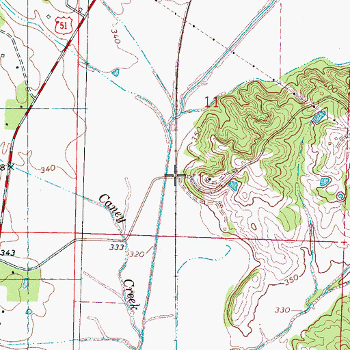 Topographic Map of Foltz, MS
