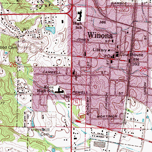 Topographic Map of Haven United Methodist Church, MS