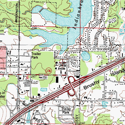 Topographic Map of Indianhead Lake Baptist Church, AR
