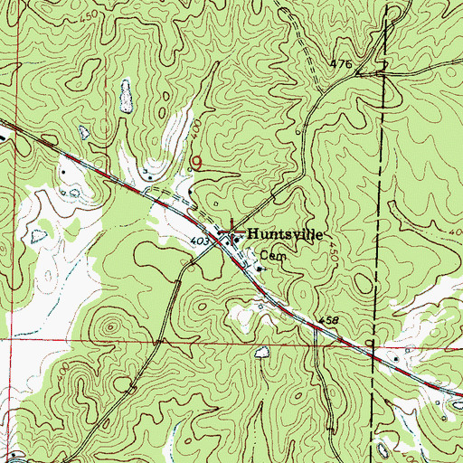 Topographic Map of Huntsville Church of Christ, MS