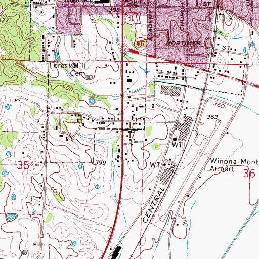Topographic Map of Kingdom Hall of Jehovahs Witnesses, MS