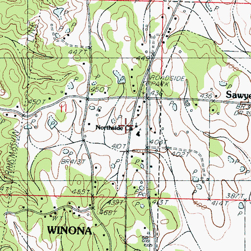 Topographic Map of Northside Church, MS
