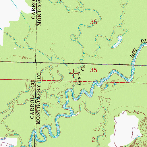 Topographic Map of Parkers Creek, MS
