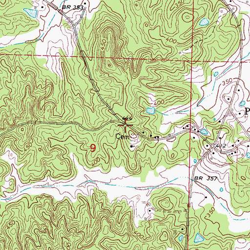 Topographic Map of Simpsons Shop (historical), MS