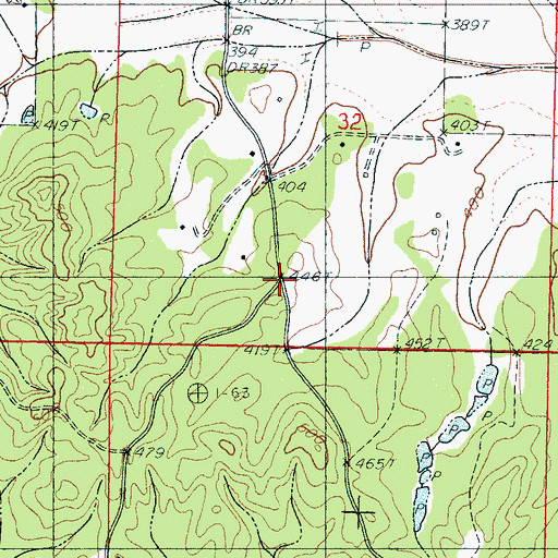 Topographic Map of Sugar Hill, MS