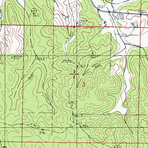 Topographic Map of Jones Creek (historical), MS