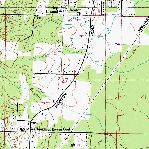 Topographic Map of Ivey School (historical), AR