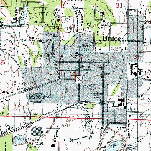 Topographic Map of Believers Fellowship Church, MS