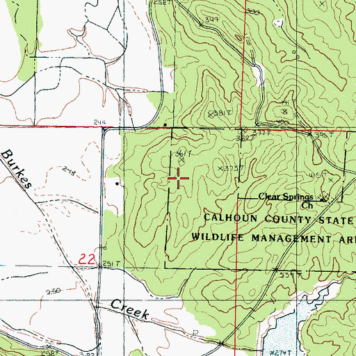 Topographic Map of Cotton Valley (historical), MS