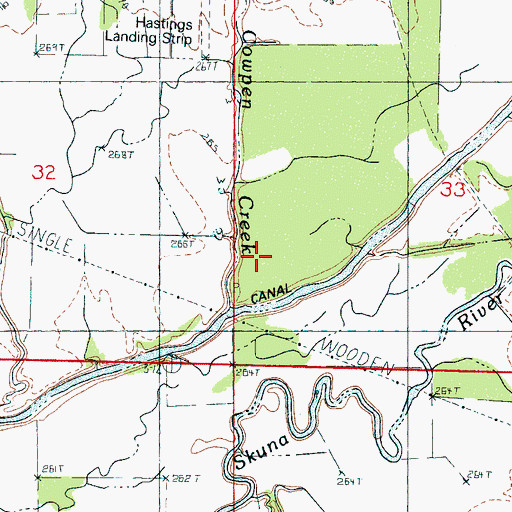 Topographic Map of Hartford (historical), MS