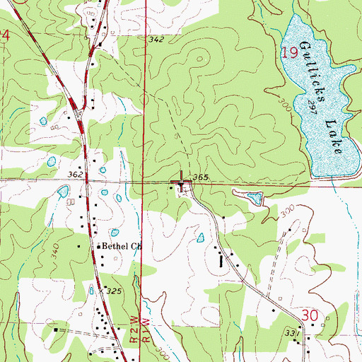 Topographic Map of Mount Comfort Baptist Church, MS