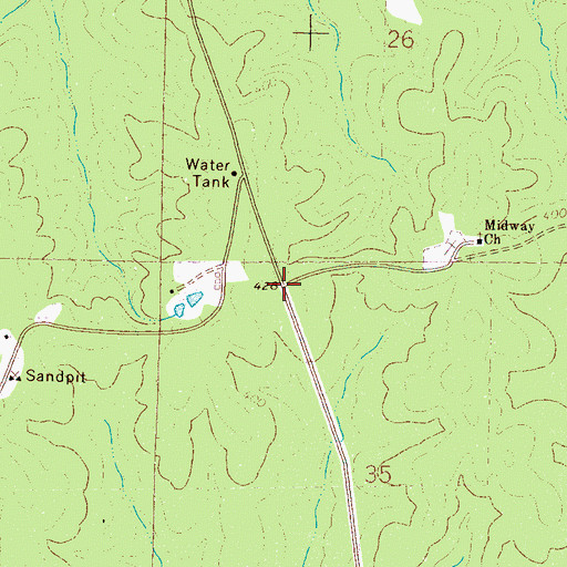 Topographic Map of Mount Zion (historical), MS