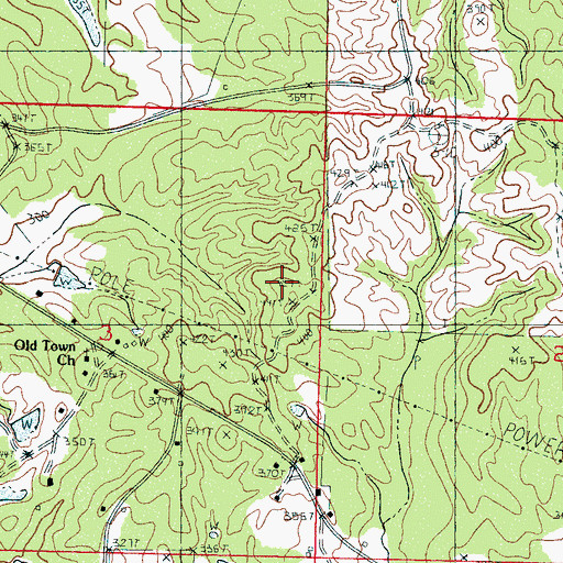 Topographic Map of Oak Grove (historical), MS