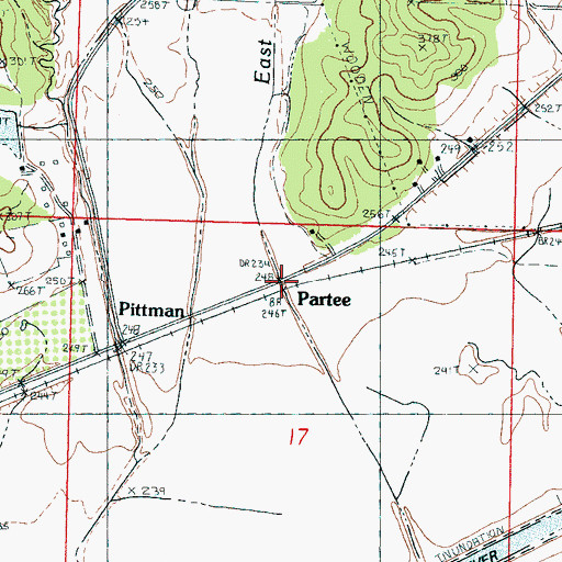 Topographic Map of Partee, MS