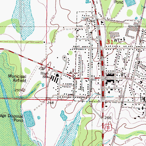 Topographic Map of Central Avenue Church of Christ, MS