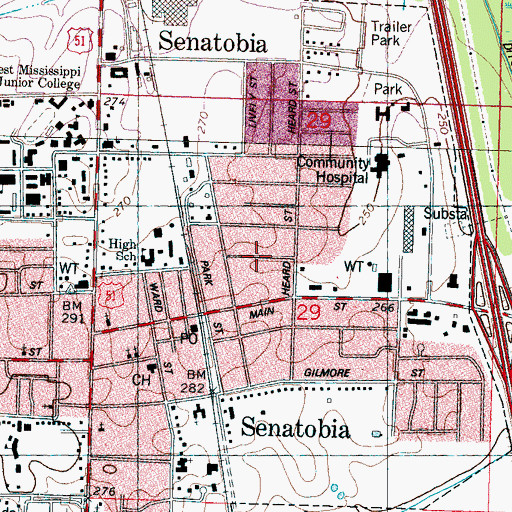Topographic Map of Church of Christ, MS