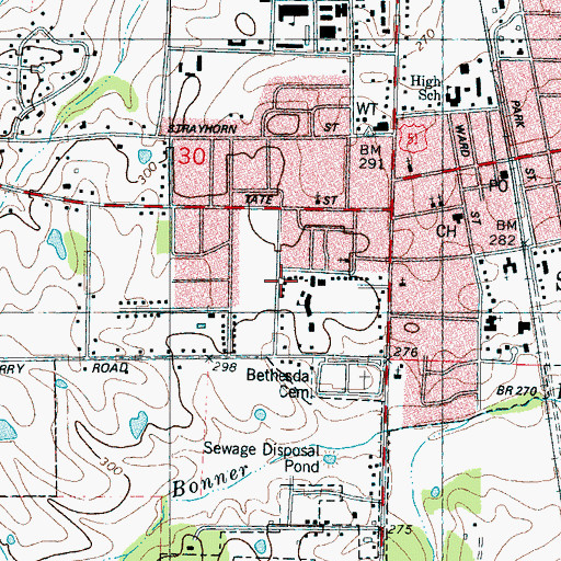 Topographic Map of Church of Christ, MS