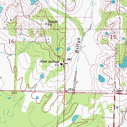Topographic Map of East Antioch Church, MS