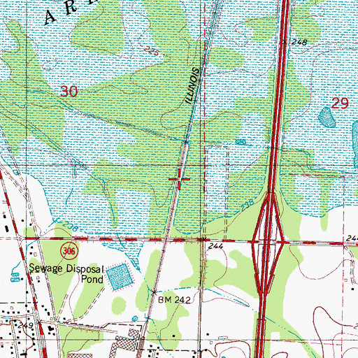 Topographic Map of Elm Grove (historical), MS