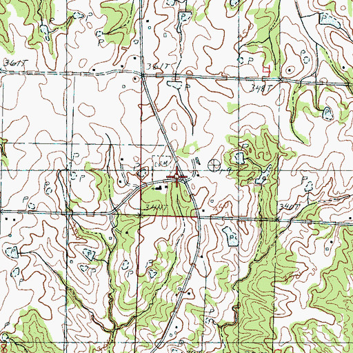 Topographic Map of Greenleaf (historical), MS