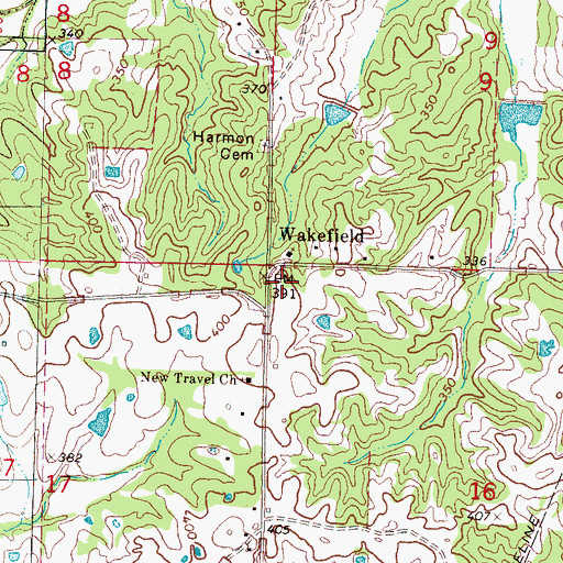 Topographic Map of Lee School (historical), MS