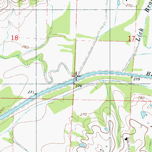 Topographic Map of Lick Creek, MS