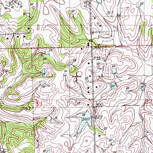 Topographic Map of Matthews (historical), MS