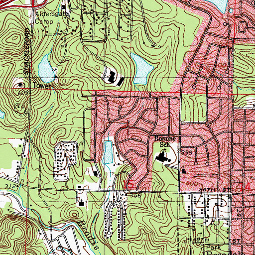 Topographic Map of Kensington Place, AR