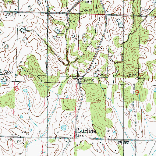 Topographic Map of Mount Mana Church, MS