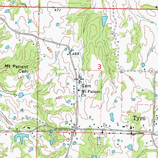 Topographic Map of Mount Patient School (historical), MS